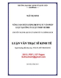 Luận văn Thạc sĩ Kinh tế: Nâng cao chất lượng dịch vụ tư vấn pháp luật, tại Công ty Luật TNHH Vietbid