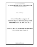 Luận văn Thạc sĩ Quản lý kinh tế: Tăng cường công tác quản lý thuế thu nhập cá nhân tại Chi cục thuế Thành phố Vĩnh Yên - tỉnh Vĩnh Phúc