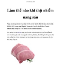 Làm thế nào khi thịt nhiễm nang sán