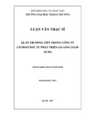 Luận văn Thạc sĩ Quản trị kinh doanh: Quản trị dòng tiền trong Công ty Cổ phần Đầu tư Phát triển Sài Gòn CO.OP (SCID)