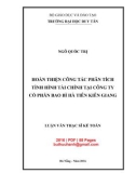 Luận văn Thạc sĩ Kế toán: Hoàn thiện công tác phân tích tình hình tài chính tại Công ty Cổ phần Bao bì Hà Tiên Kiên Giang