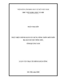 Luận văn Thạc sĩ Chính sách công: Thực hiện chính sách xây dựng nông thôn mới trên địa bàn huyện Nông Sơn, tỉnh Quảng Nam