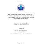 Tóm tắt luận văn Thạc sĩ Quản lý công: Các yếu tố ảnh hưởng đến sự hài lòng của người dân đối với dịch vụ hành chính công về lĩnh vực đất đai tại ủy ban nhân dân quận 8, thành phố Hồ Chí Minh