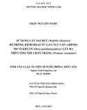 Tóm tắt Luận án Tiến sĩ Nuôi trồng thủy sản: Sử dụng cây sài đất (Wedelia chinensis) để phòng bệnh hoại tử gan tụy cấp (AHPND) do vi khuẩn Vibrio parahaemolyticus gây ra trên tôm thẻ chân trắng (Penaeus vannamei)