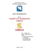 Tiểu luận ngành Quản trị marketing: Nghiên cứu marketing Sabeco