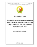 Luận văn Thạc sĩ Y học: Nghiên cứu cơ cấu bệnh tật và hoạt động khám chữa bệnh của Bệnh viện Y học cổ truyền Bảo Lộc tỉnh Lâm Đồng năm 2018-2019