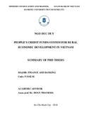 Summary of PHD thesis: People's credit funds system for rural economic development in Vietnam