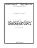 Luận văn Thạc sĩ Quản lý xây dựng: Nghiên cứu giải pháp nâng cao chất lượng thi công các công trình do Ban quản lý dự án Cạnh tranh Ngành chăn nuôi tỉnh Lâm Đồng làm chủ đầu tư