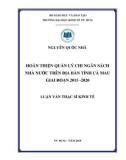 Luận văn Thạc sĩ Kinh tế: Hoàn thiện quản lý chi ngân sách Nhà nước trên địa bàn tỉnh Cà Mau giai đoạn 2015 -2020