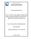 Luận văn Thạc sĩ Quản trị kinh doanh: Nâng cao chất lượng khám chữa bệnh tại khoa khám tại Bệnh viện đa khoa tỉnh Đắl Lắk