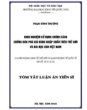 Tóm tắt Luận án Tiến sỹ Kinh tế: Kinh nghiệm sử dụng chính sách chống bán phá giá hàng nhập khẩu trên thế giới và bài học cho Việt Nam