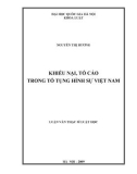 Luận văn Thạc sĩ Luật học: Khiếu nại, tố cáo trong tố tụng hình sự Việt Nam