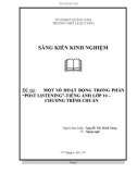 Sáng kiến kinh nghiệm THPT: Một số hoạt động trong phần Post Listening Tiếng Anh lớp 10  chương trình chuẩn