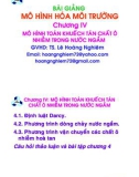 Mô hình hóa môi trường - (Lê Hoàng Nghiêm ) Chương 4