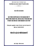 Tóm tắt Luận án Tiến sỹ Kinh tế: Quá trình chuyển dịch cơ cấu ngành kinh tế trong công nghiệp hóa, hiện đại hóa ở tỉnh Ninh Bình từ 1992 đến nay: Kinh nghiệm và giải pháp