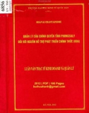 Luận văn Thạc sĩ Kinh doanh và quản lý:  Quản lý của chính quyền tỉnh Phongsaly đối với nguồn hỗ trợ phát triển chính thức (ODA)