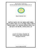 Luận văn Thạc sĩ Kinh tế: Những nhân tố tác động đến hiệu quả công việc của cán bộ, công chức trong khu vực hành chính công tại huyện Cần Đước, tỉnh Long An