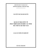 Luận án Tiến sỹ Kinh tế: Quản lý nhà nước về phát triển kinh tế biển các tỉnh Bắc Trung Bộ Việt Nam