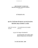 Luận văn Thạc sĩ Kinh tế: Quản lý rủi ro tín dụng tại Ngân hàng thương mại cổ phần Á Châu - Lê Thị Kim Anh