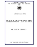 Luận văn Thạc sĩ Kinh tế: Quản trị rủi ro thanh khoản trong các ngân hàng thương mại Việt Nam