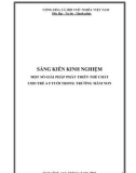 Sáng kiến kinh nghiệm Mầm non: Một số giải pháp phát triển thể chất cho trẻ 4-5 tuổi trong trường Mầm non