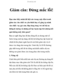 Giảm cân: Đừng mắc lỗi