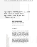 Quy định pháp luật về giá đất đối với việc thực hiện quy hoạch sử dụng đất tại Việt Nam