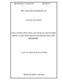 Luận văn Thạc sĩ Quản lý công: Chất lượng công chức các cơ quan chuyên môn thuộc ủy ban nhân dân huyện Khánh Vĩnh, tỉnh Khánh Hòa