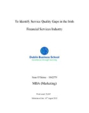 Master Thesis in Economics: To Identify Service Quality Gaps in the Irish Financial Services Industry