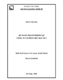 Tóm tắt Luận văn Thạc sĩ Kế toán: Kế toán trách nhiệm tại Công ty cổ phần Dệt may 29-3