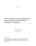 Master Thesis in Economics: Main Challenges faced by Multinational companies when planning Human Resources in Venezuela