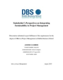 Master Thesis in Economics: Stakeholder's Perspectives on Integrating Sustainability in Project Management