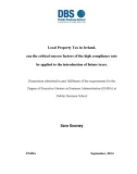 Master Thesis in Economics: Local Property Tax in Ireland, can the critical success factors of the high compliance rate be applied to the introduction of future taxes