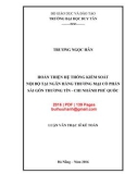 Luận văn Thạc sĩ Kế toán: Hoàn thiện hệ thống kiểm soát nội bộ tại Ngân hàng thương mại cổ phần Sài Gòn Thương tín - chi nhánh Phú Quốc