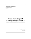 Master Thesis in Economics: Green marketing and country of origin effects - A comparative analysis between the American and Swedish consumer market