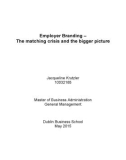 Master Thesis in Economics: Employer Branding - The matching crisis and the bigger picture