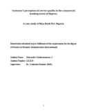 Master Thesis in Economics: Customers' perception of service quality in the commercial banking sector of Nigeria