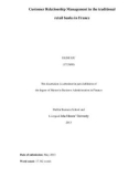 Master Thesis in Economics: Customer relationship management in the traditional retail banks in France