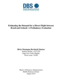 Master Thesis in Economics: Estimating the Demand for a Direct Flight between Brazil and Ireland: A Preliminary Evaluation