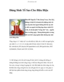 Dùng Sinh Tố Sao Cho Hữu Hiệu