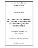 Tóm tắt Luận văn Thạc sĩ Kinh tế: Phát triển nguồn nhân lực ngành công nghệ thông tin tại thành phố Quy Nhơn, tỉnh Bình Định