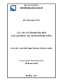 Tóm tắt Luận văn Thạc sĩ Kinh tế phát triển: Các yếu tố ảnh hưởng đến cầu lao động tại thành phố Đà Nẵng