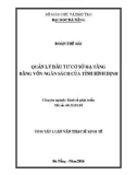 Tóm tắt Luận văn Thạc sĩ Kinh tế: Quản lý đầu tư cơ sở hạ tầng bằng vốn ngân sách của tỉnh Bình Định