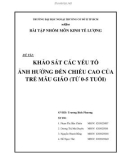 Tiểu luận: KHẢO SÁT CÁC YẾU TỐ ẢNH HƯỞNG ĐẾN CHIỀU CAO CỦA TRẺ MẪU GIÁO (TỪ 0-5 TUỔI)