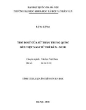 Tóm tắt Luận án Tiến sĩ Văn học: Thơ đi sứ của sứ thần Trung Quốc đến Việt Nam từ thế kỉ X-XVIII