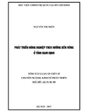 Tóm tắt Luận án tiến sĩ Kinh tế: Phát triển nông nghiệp theo hướng bền vững ở tỉnh Nam Định