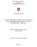 Tóm tắt luận án tiến sĩ Nông nghiệp: Tuyển chọn giống lúa kháng rầy lưng trắng và xác định các biện pháp kỹ thuật canh tác phù hợp ở Thừa Thiên Huế