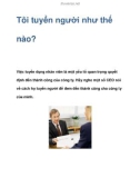 Tôi tuyển người như thế nào?