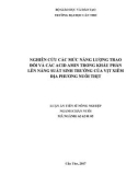 Luận án tiến sĩ Nông nghiệp: Nghiên cứu các mức năng lượng trao đổi và các acid amin trong khẩu phần lên năng suất sinh trưởng của vịt Xiêm địa phương nuôi thịt