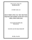 Tóm tắt Luận văn Thạc sĩ Kinh tế: Hoàn thiện công tác thu thuế thu nhập doanh nghiệp tại huyện Vũng Liêm, tỉnh Vĩnh Long